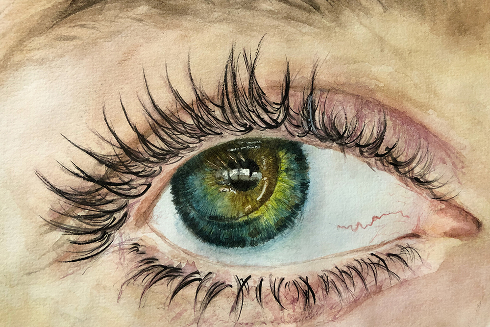A pupil's painting exhibited at Ipswich High School's 2018 Art Exhibtion